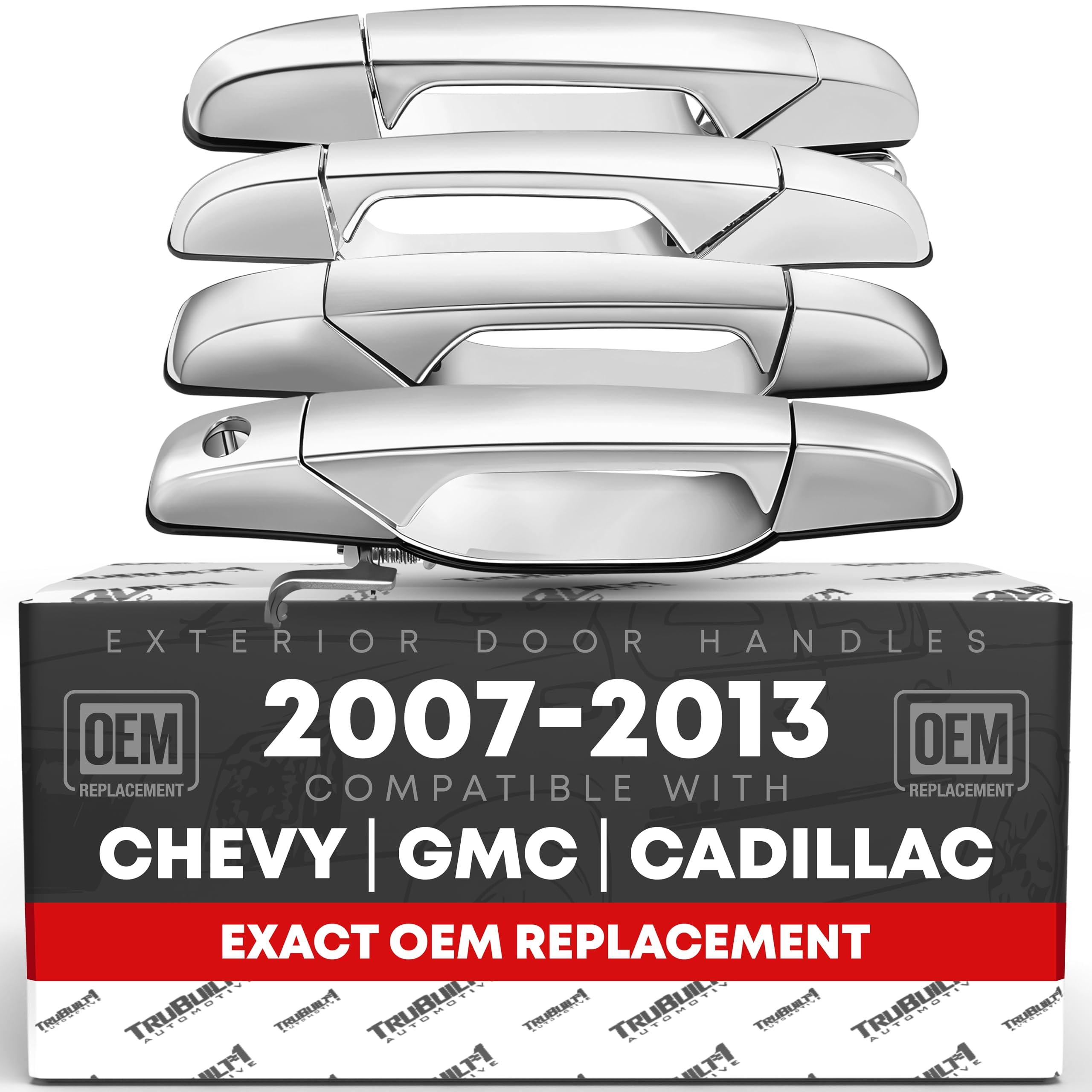 Set Of 4 Chrome Outside Door Handles - Front & Rear For Chevy, GMC, Cadillac