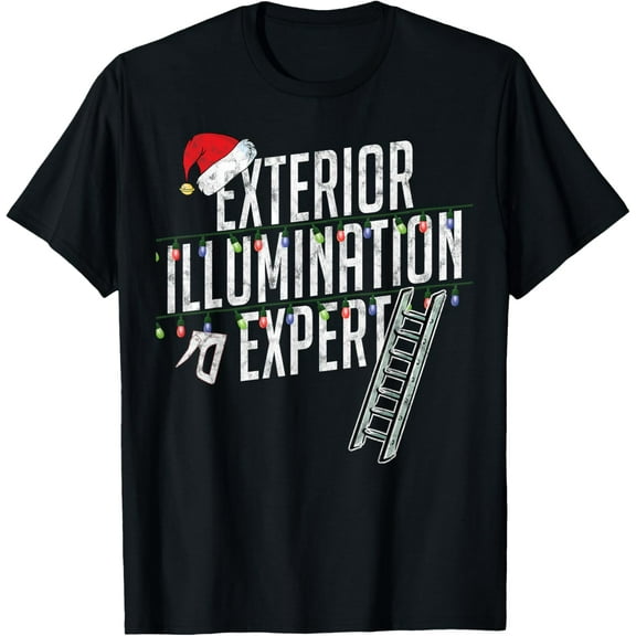 Exterior Illumination Expert Funny T shirt Christmas Lights T-ShirtMen and women, Black T-shirt, size: Extra large