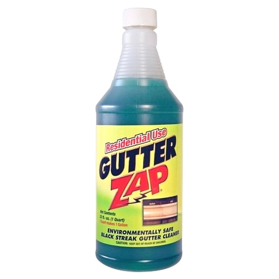 Gutter Zap Environmentally Safe Black Streak Gutter Cleaner Removes Heavy Soils Dirt Industrial Stains, Residential