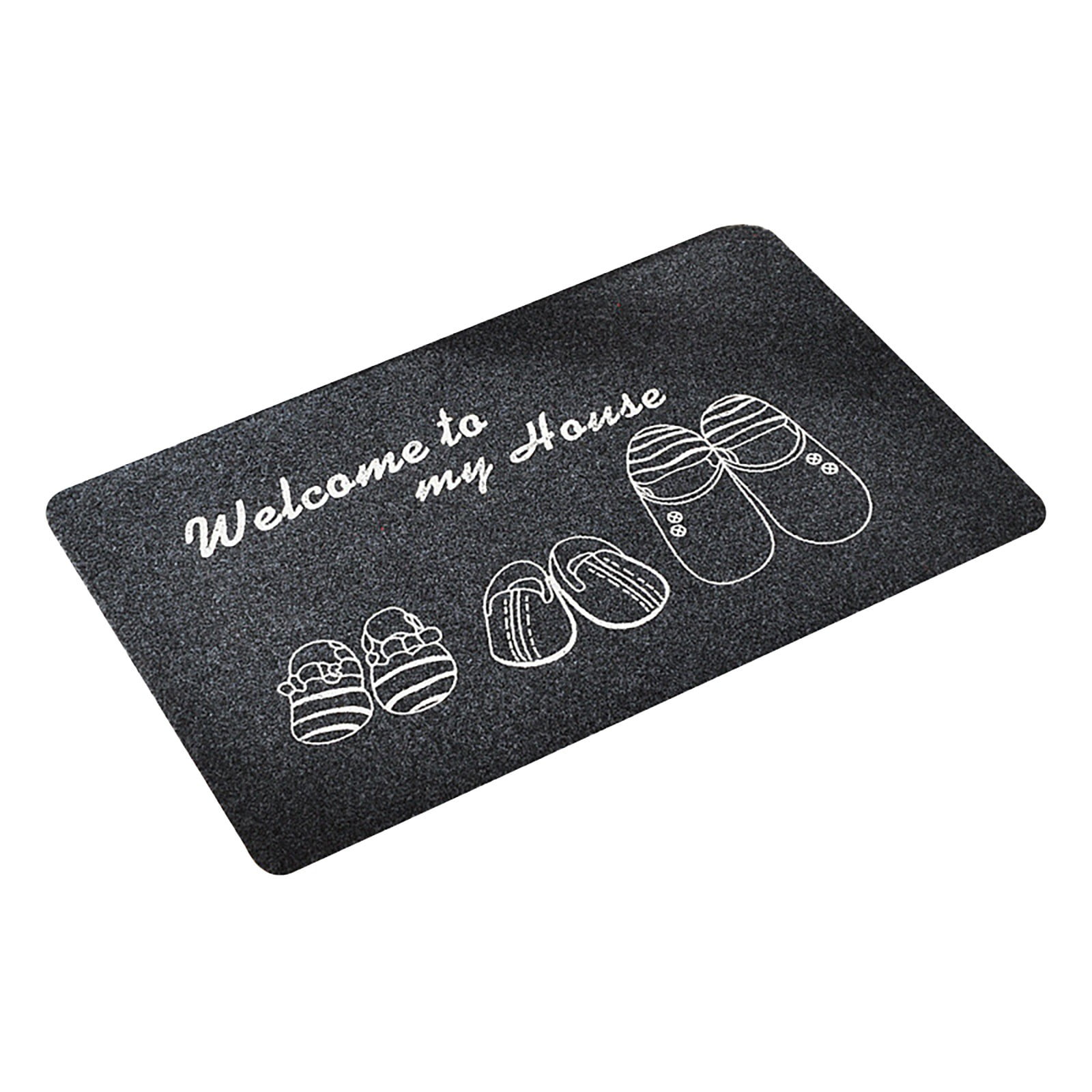 Exterior and Interior Door Mat, Absorbent Mat Black Gray, EasytoClean