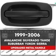thumbnail image 1 of Exterior Rear Driver Door Handle, Upgraded Metal - Compatible with 1999-2006 Chevrolet Silverado, Tahoe, Suburban, Avalanche; 99-06 GMC Sierra, Yukon - Textured Black - OEM 15721571, 80579, GM1520105, 1 of 5