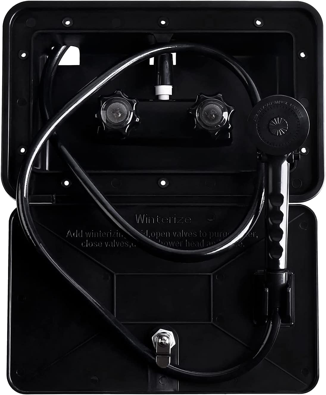 Exterior Shower Box Kit with Lock for Outside, Outdoor Non-Metallic RV Accessories for RVs, Fifth Wheels, Motorhomes, Travel Trailers, Campers