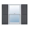 thumbnail image 1 of Exterior Standard Louver Exterior Vinyl Shutter, Dark Gray (Pair), 15 Inch x 51 Inch, 1 of 3