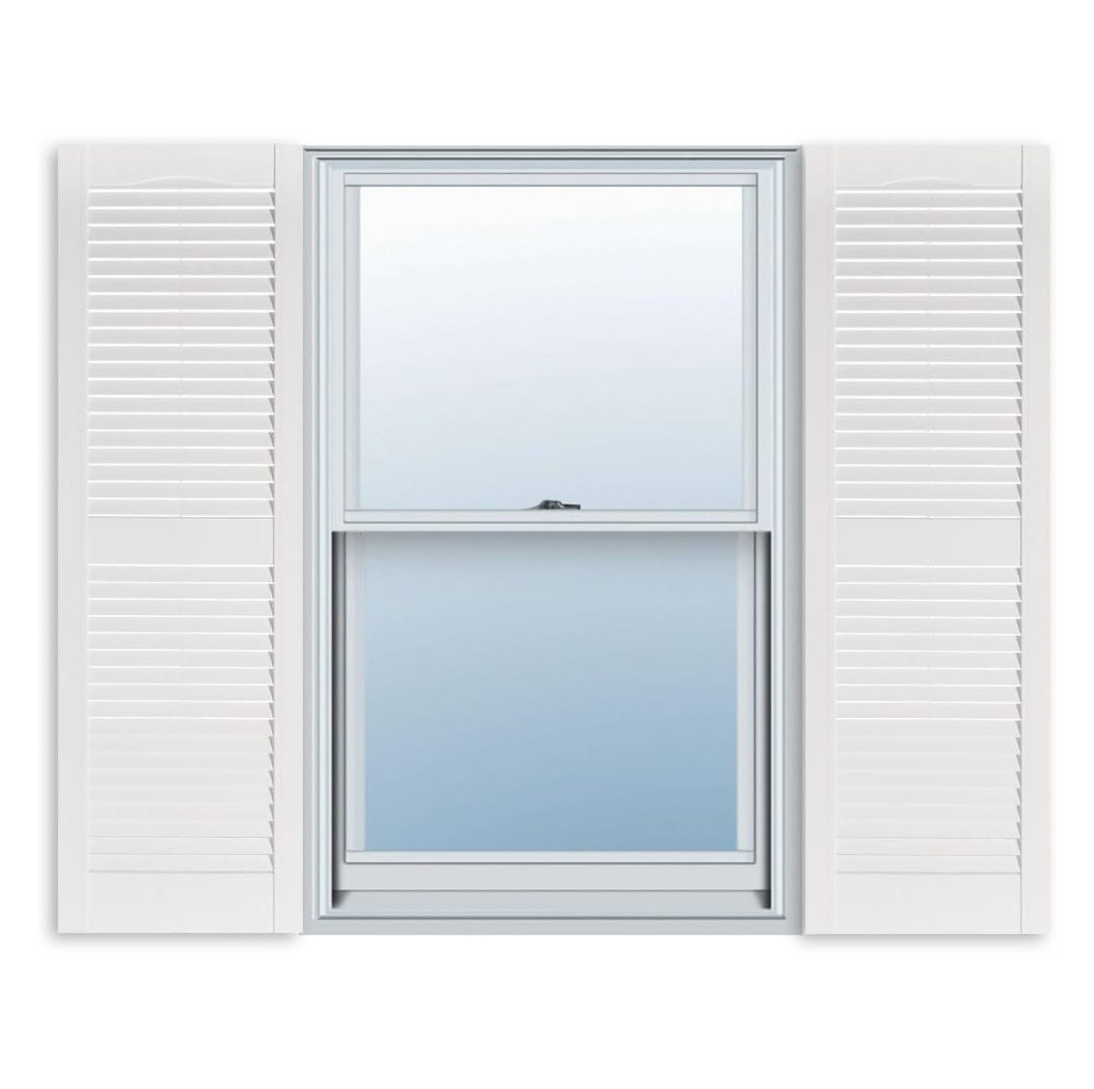 Exterior Standard Louver Exterior Vinyl Shutter, White (Pair), 15 Inch ...