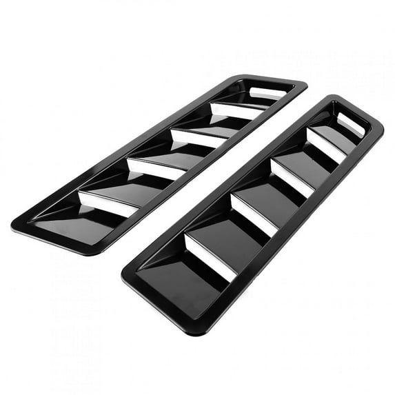 Exterior Vent Cover, Car Exterior Trim Black 2Pcs Hood Air Louver Decor Car Hood Vent, For Auto Repair Shop Hood Panel Trim