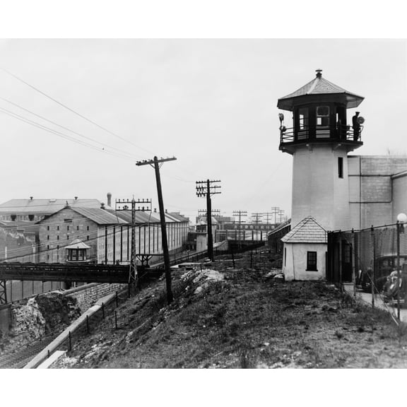 Exterior View Of Sing Sing Prison In Ossining New York Showing Guard Tower And Cell Block. 1938. History