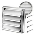 thumbnail image 1 of Exterior Wall Vent Hood Stainless Steel Air Vent Grille Cover Wall Duct Ventilation Grill Outlet Airflow Vent Hood -B, 1 of 6