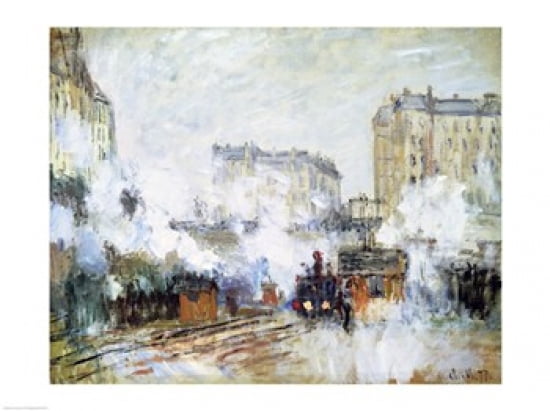 Exterior of the Gare Saint-Lazare Arrival of a Train Canvas Art - Claude Monet (24 x 18)