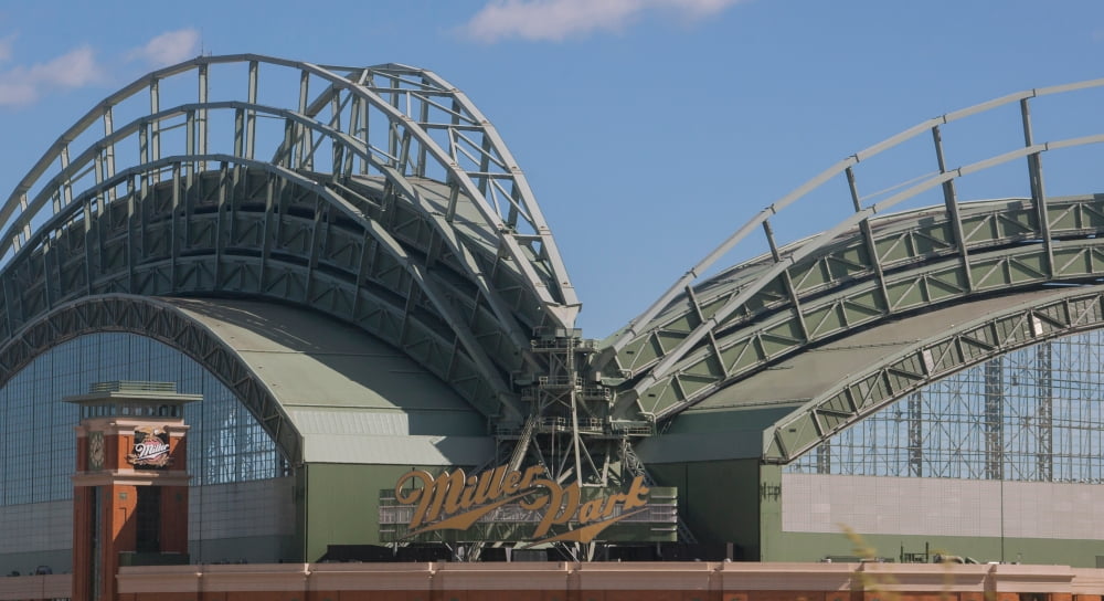 Exterior view of the Miller Park Milwaukee Wisconsin USA Canvas Art - Panoramic Images (14 x 24)