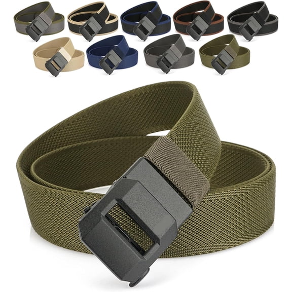 Exteriorm-U Belt, 1.5 Nylon Ratchet Tactical Work Belt with Adjustable Release Buckle for Outdoor, Hiking