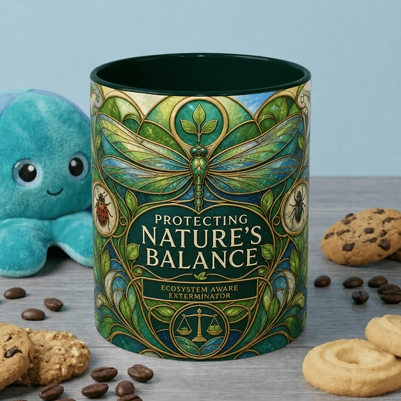 Exterminator Mug Nature Balance Design, Ecosystem Aware Coffee Cup Gift