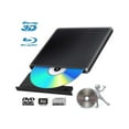 External 4K 3D Blu Ray DVD Drive Burner, Portable Ultra Slim USB 3.0