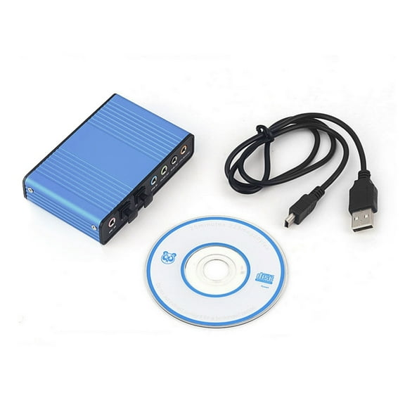 External 6 Channel 5.1 Audio USB Optical Sound Card Adapter for Laptop Computer,Blue