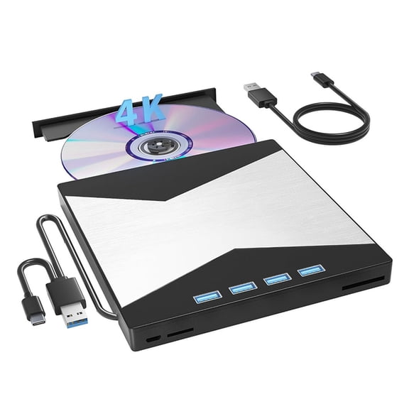 External Blu Ray Drive 4K Bluray Player for Laptop USB 3.0 /CD/DVD RW Reader Burner