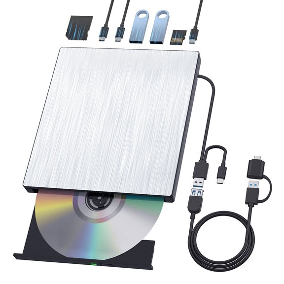 External Blu-Ray Drive Portable 3D Bluray Burner USB3.0 Support M-DISC 100G Disc Read/Write Drives Reader For Windows Mac OS