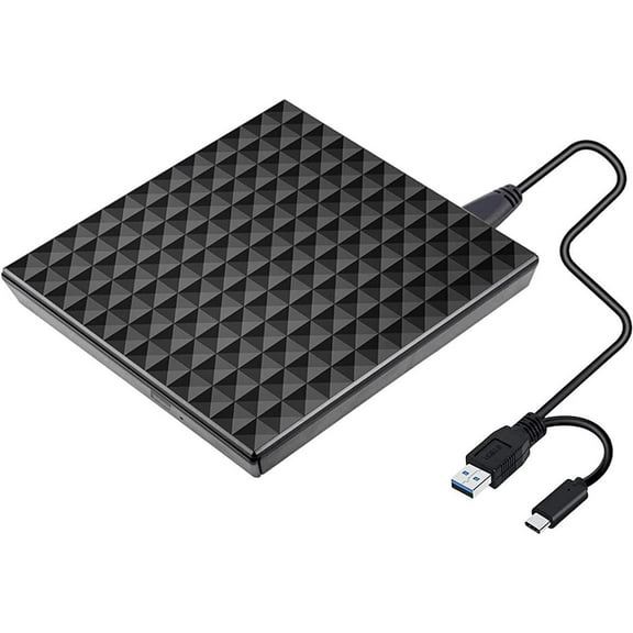 External Blu-ray Drive Blu-ray Burner 6X Compatible with BD DVD CD Drive Portable Bluray Drive 100GB Slimline External Blu ray Drive usb 3.0 and Type-C Port for Windows XP/7/8/10for Mac and PC