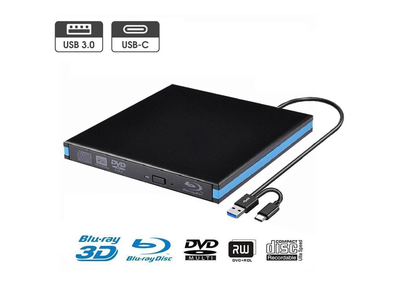 USB3 0 External Blu-ray Optical Drive for Laptop PC Windows 11 10 Mac Portable 3D BD-RW Drive BD DVD CD Player Burner Reader lk