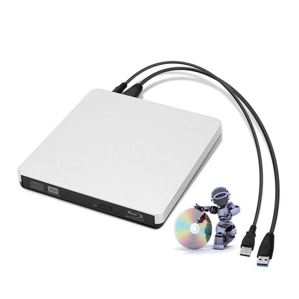 External 4K 3D Blu Ray DVD Drive Burner, Portable Ultra Slim USB 3.0 Blu Ray  BD