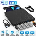 thumbnail image 1 of External CD/DVD Drive for Laptop,DVD Player for Laptop,8 in 1 USB 3.0 Ultra-Slim Portable,CD ROM+/-RW Burner External Disk Drive Optical Compatible with Laptop Desktop Mac,OS Windows 11/10/8/7 Linux, 1 of 8