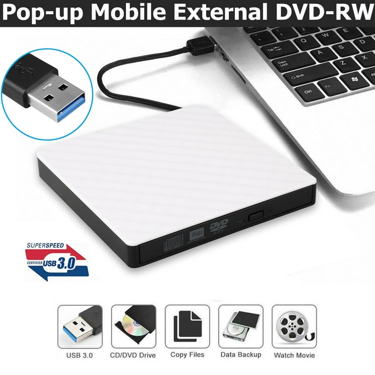 External CD Drive for Laptop, EEEkit USB 3.0 Type-C Portable CD