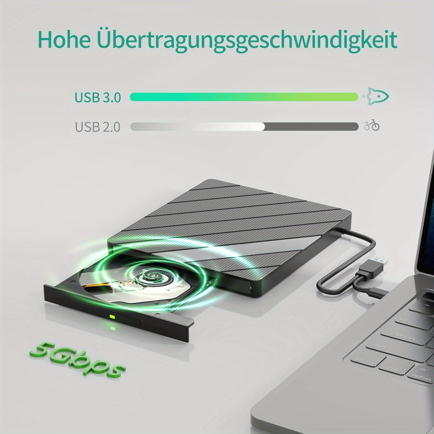 External CD DVD Drive for Laptop, Portable CD/ DVD +/ -RW Burner DVD Player for Laptop 7 in 1 USB 3.0 USB C Hub with SD/ Micro SD Card Reader Compatible with Laptop Desktop Mac PC Windows Linux