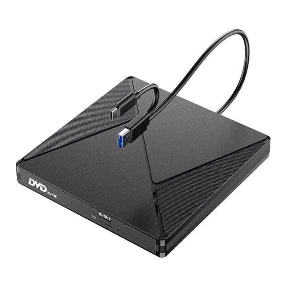 External CD/DVD Drive,Portable DVD Reader Writer ROM Drive,CD Burner External Disk Drive for Laptop Desktop ,