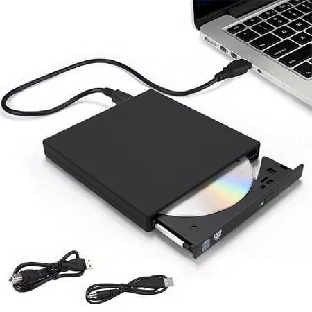 External CD DVD Drive, USB 2.0 Portable DVD-RW Drive, DVD-RW Burner, for Laptops, Desktops