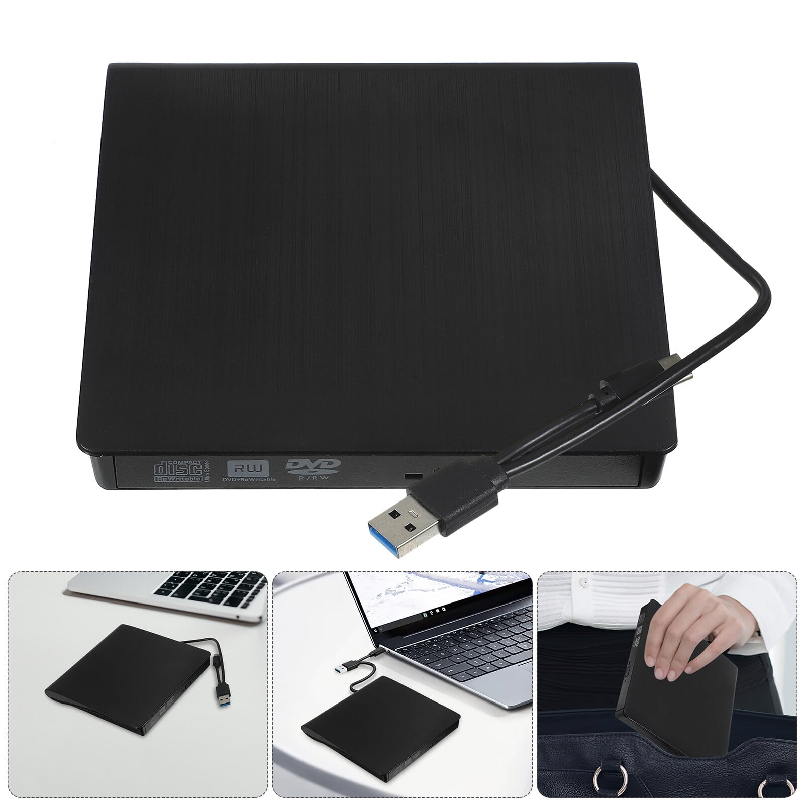 External CD DVD Drive USB 3.0 Type C CD/DVD Optical Disk Drive Reader
