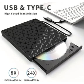 External CD DVD Drive, Ultra Slim CD Burner USB 3.0 with 4 USB Ports and 2 TF/SD Card Slots, Optical Disk Drive for Laptop Mac, PC Windows 11/10/8/7 Linux OS MacBook Pro/Air Desktop PC Player