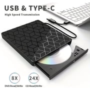 External CD DVD Drive, Ultra Slim CD Burner USB 3.0 with 4 USB Ports and 2 TF/SD Card Slots, Optical Disk Drive for Laptop Mac, PC Windows 11/10/8/7 Linux OS MacBook Pro/Air Desktop PC Player