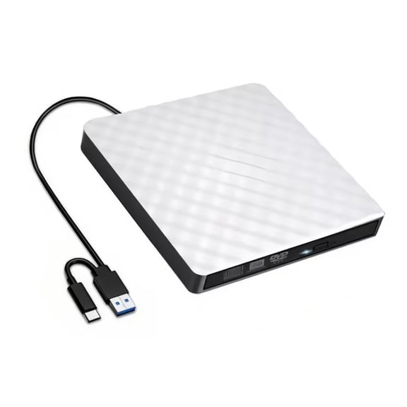 External CD/DVD Drive for Laptop CD DVD Player USB 3.0 Type C Portable Optical Drive CD Burner For Windows 10 11 Linux Mac OS