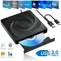 External CD/DVD Drive for Laptop, Portable DVD Player & CD Burner, Compatible with Windows 11/10/7, Mac OS, Linux