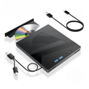 External CD DVD Drive with 4 USB Port and TF/SD Card Slot CD/DVD Burner Writer Reader Player Compatible with Windows Linux MacOS