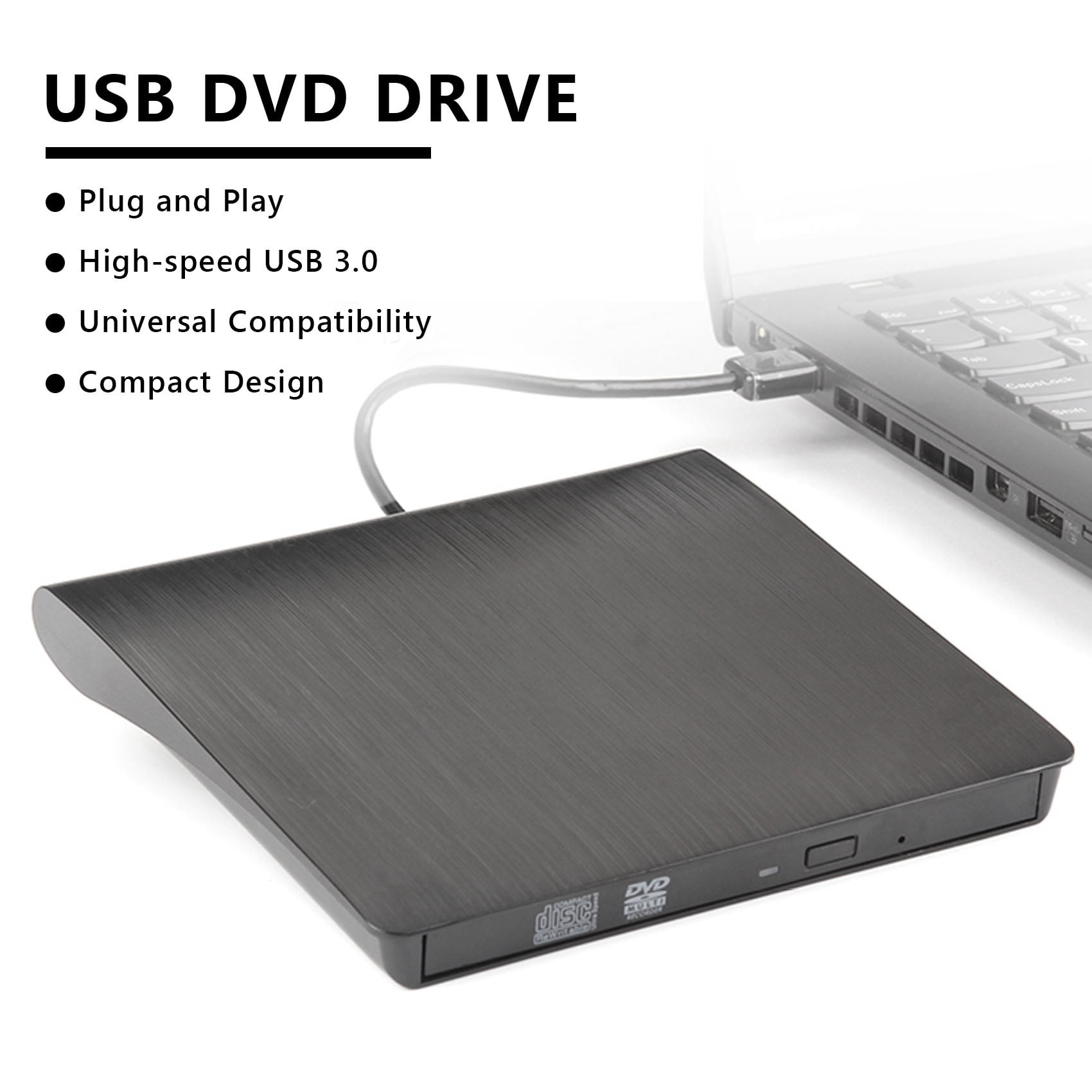 External Cd Dvd Drive With Case Usb 3.0 Optical Drive Portable Slim Cd