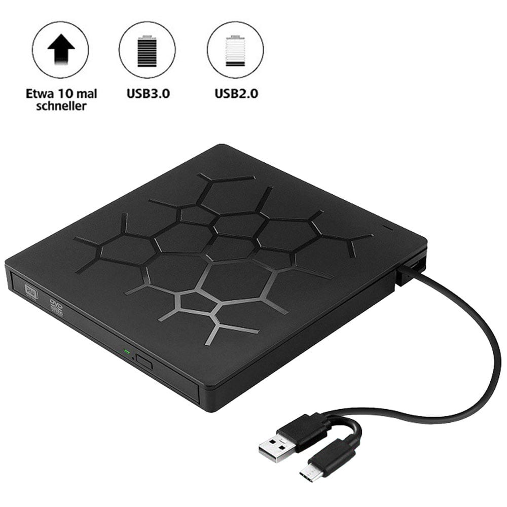 External DVD CD Drive, Ultra Slim Portable CD Drive, USB 3.0 TypeC CD
