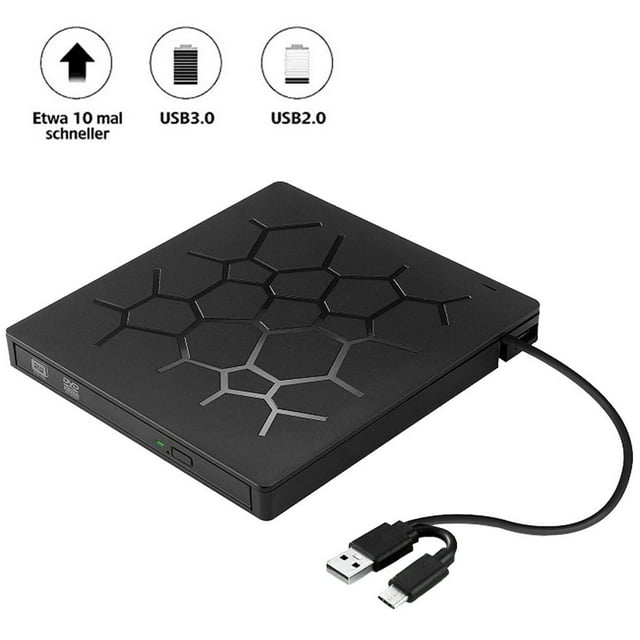External DVD CD Drive, Ultra Slim Portable CD Drive, USB 3.0 TypeC CD