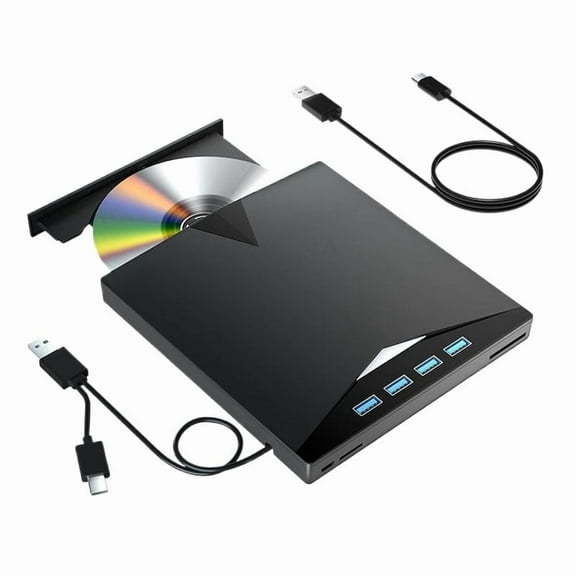 External DVD CD RW Optical Drive Portable DVD Burner with USB3.0 SD TF Card Slots CD Player Writer ,High-Speed USB 3.0 Performance