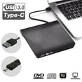 thumbnail image 1 of External DVD Drive, USB 3.0 & USB C Portable CD/DVD +/-RW Drive/DVD Player for Laptop CD ROM Burner Compatible with Laptop Desktop PC Windows Linux OS Apple Mac Black, 1 of 7