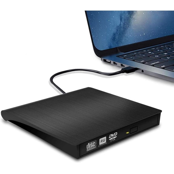 External DVD Drive, USB 3.0 Ultra Slim Portable DVD CD R/RM Player Burner Writer Reader Rewriter, Optical DVD Drive Plug and Play for Laptops, Desktops, Notebooks, Mac Book Black