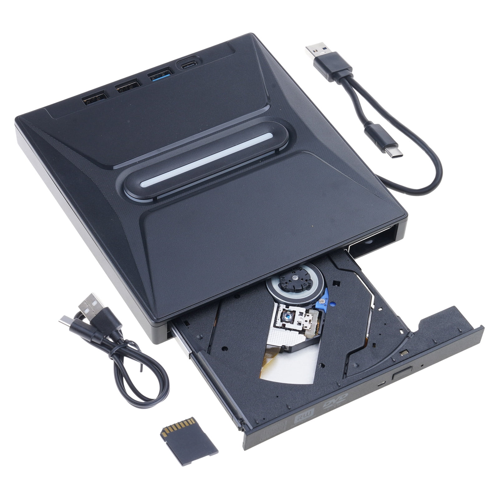 7 Port External Disc Drive USB3.0 Type C Disc Player Burning Compatibles Laptop Desktop Multiple Systems