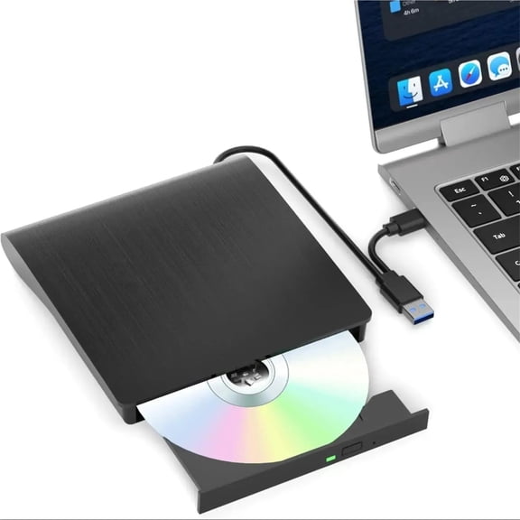 External Drive CD DVD Player Optical Drives for Laptop Desktop Burner Compatible with Windows 11 10 Mac OS