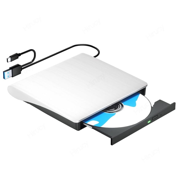 External Drive DVD-RW Optical Drives for Laptop Desktop CD Player Burner Compatible with Windows 11 10 Mac OS
