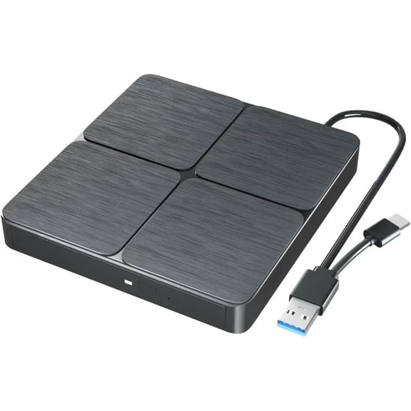 External Drive Portable 3D Optical Drives CD DVD ROM Read&Write Burner Compatible for Windows XP/7/8/10/11 MacOS