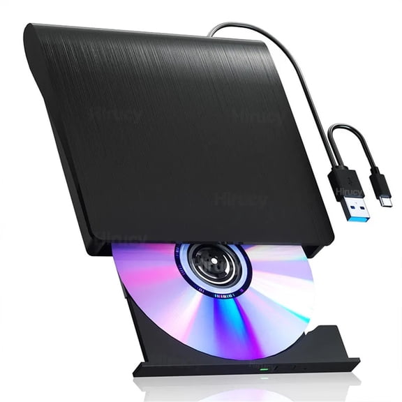 External Drive USB 3.0 Portable CD/DVD Player for Laptop PC Supports 50G DVD Reading CD Burner for Windows Mac OS
