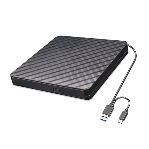External Drive USB 3.0 Type C 2-in-1 Slim Protectable CD-RW Drive DVD-ROM Burner Player for PC Laptop Windows MacOS