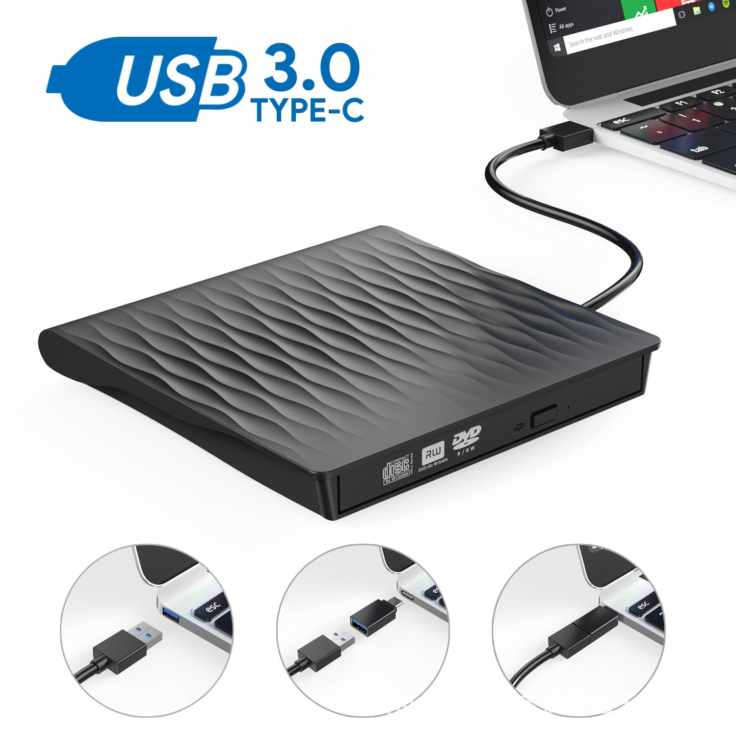 External Dvd Drive Player Usb3.0 Portable Cd Dvd Writer Burner