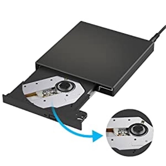 External Dvd Drive, Usb 3.0 & Usb-c Portable Cd/dvd Burner with Plug and Play Optical Drive for Laptop, Desktop Pc, Apples, Windows, and Linux