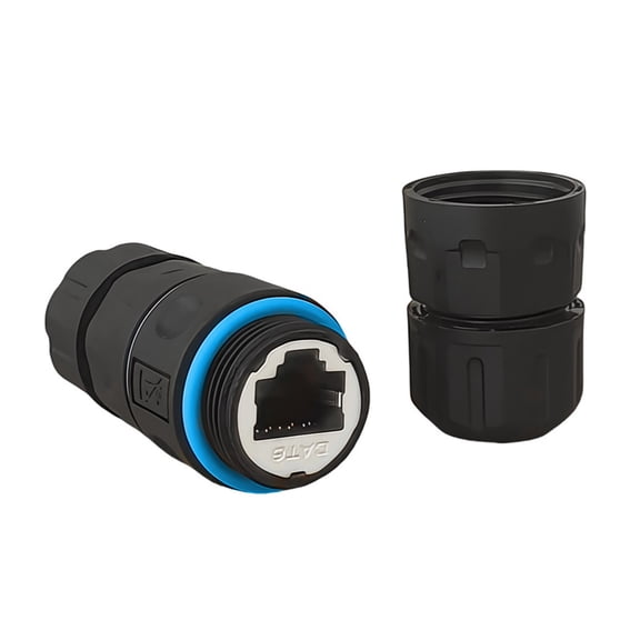 External Ethernet RJ45 Coupler CAT6 IP68 Protected Dust Resistant Ethenet Connector For Severe Area Cabling