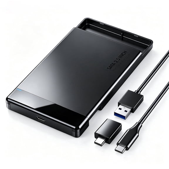 Gopgoy 2.5" Hard Drive Enclosure USB 3.1 to SATA III Adapter, 5Gbps External SSD HDD Enclosure for 2.5 Inch SATA SSD & HDD 7mm/9.5mm, Tool-Free Design with UASP Compatible with Windows, Mac, Linux