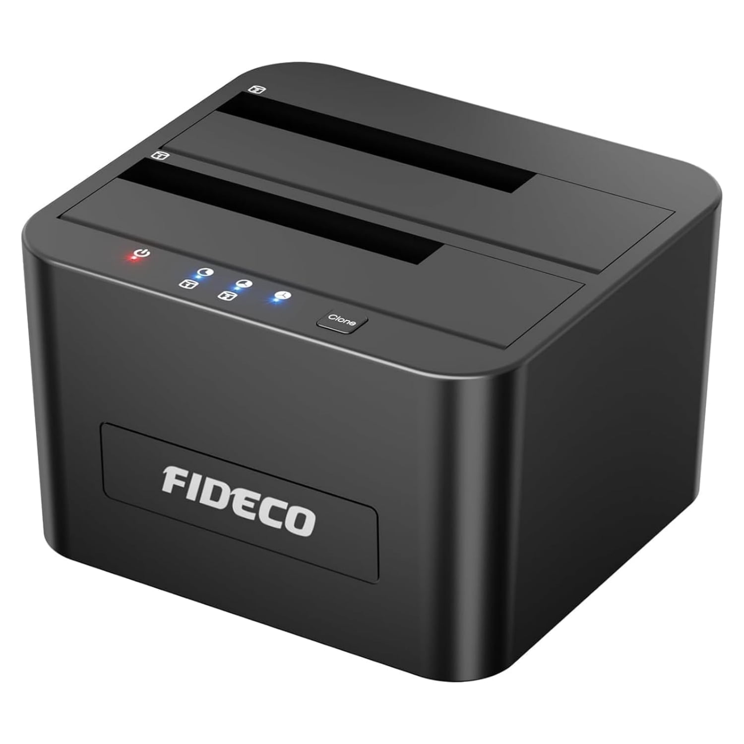 FIDECO External Hard Drive Docking Station, Hard Drive Dock for 2.5 and 3.5 inch SATA HDD SSD, HDD Docking Station with Dual Bay, USB 3.0 Hard Drive Reader, Support Offline Clone and UASP